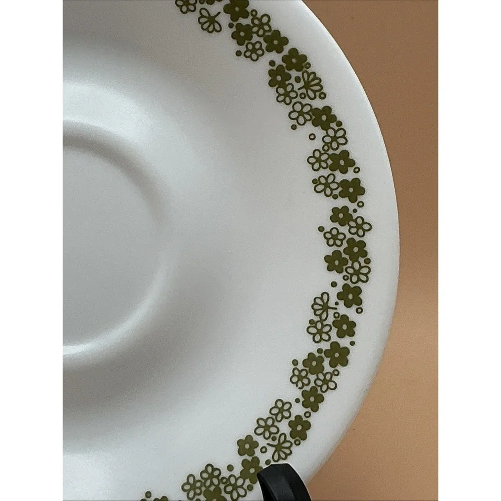 Vintage Corelle Spring Blossom Green Saucer Plate Crazy Daisy - Choose Quantity